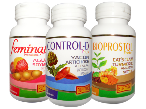 All Natural Menopause Treatment - Feminat + Control D + Bioprostol